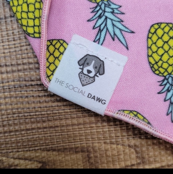 The Social Dog Pink Pinapple Print Bandana - Picture 3 of 4